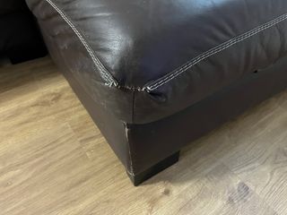 Sofá Chaise Longue Piel Marrón 275x90