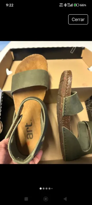 Sandalias Art mujer verde