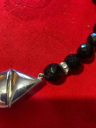 Collana girocollo vintage anni 80 nero e argento
