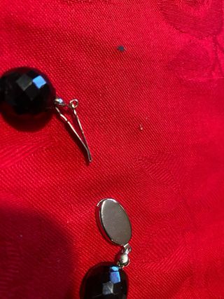 Collana girocollo vintage anni 80 nero e argento