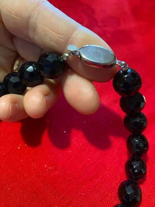 Collana girocollo vintage anni 80 nero e argento