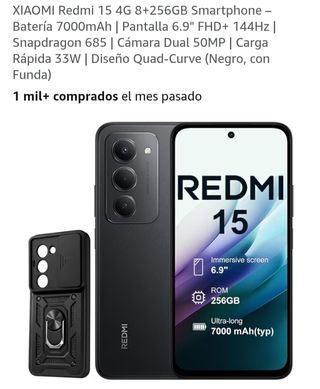 Xiaomi Redmi 15 4G 256GB Negro
