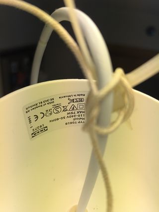 Lámpara colgante Ikea campana blanca diam38 alto38