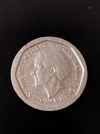 Moneda Jamaica 5 Dollars 1996