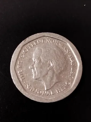 Moneda Jamaica 5 Dollars 1996