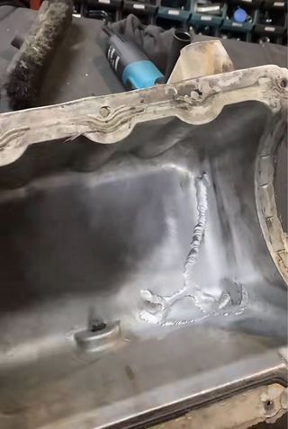 Reparación soldador cárter roto soldador aluminio