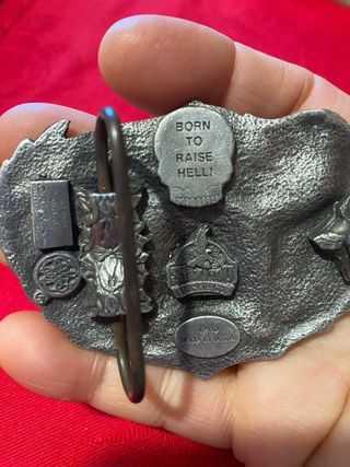 Fibbia vintage 1988 americana teschio rose