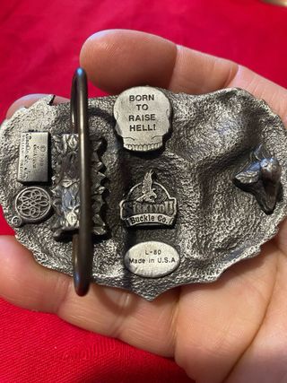 Fibbia vintage 1988 americana teschio rose