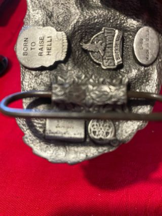 Fibbia vintage 1988 americana teschio rose