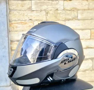 Casco Moto Modular LS2 Plata