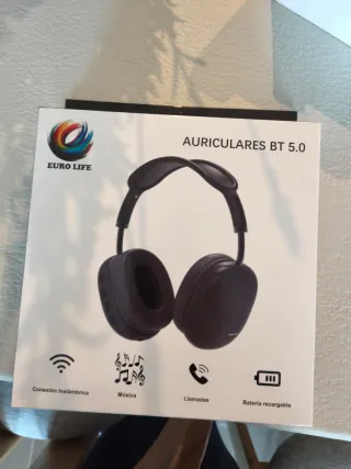 Auriculares Bluetooth 5.0 EURO LIFE Negros