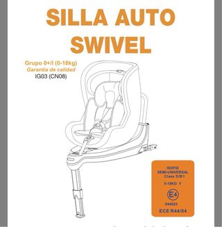 Silla coche giratoria Grupo 0+/I (0-18kg) swivel