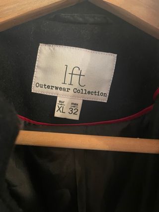 Abrigo lana negro talla XL nuevo con etiqueta