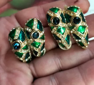 Espectacular pendientes antiguos chapados en oro