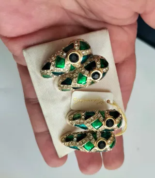 Espectacular pendientes antiguos chapados en oro