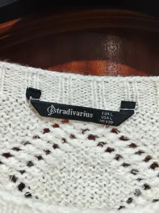 Jersey calado señora blanco/crema