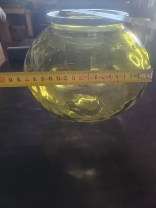 Búcaro - pecera  cristal verde