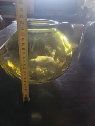 Búcaro - pecera  cristal verde