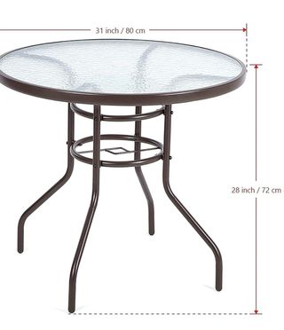 Mesa redonda cristal 80 cm y 2 sillas Chicreat