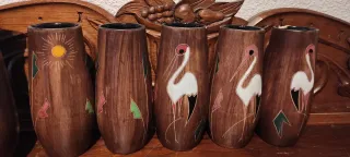 Juego de 6 vasos de cerámica