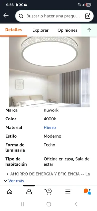 Lámpara de techo moderna blanca nuevo