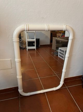 Espejo Marco Madera Blanco