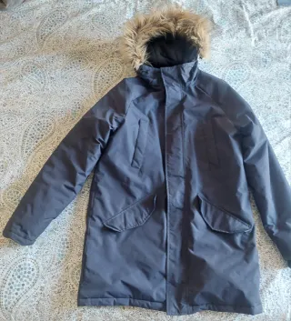 Abrigo largo gris talla S