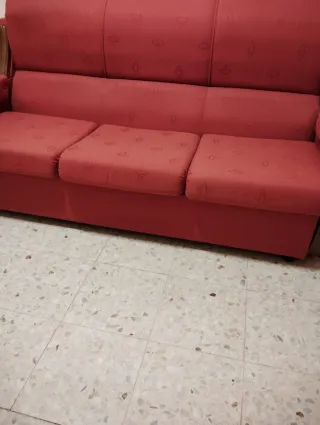 Sofá 3 plazas rojo