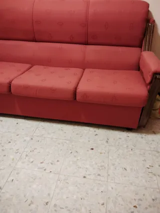 Sofá 3 plazas rojo