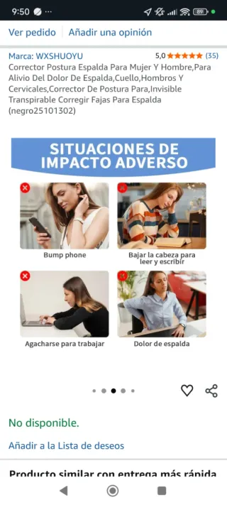 Corrector Postura Espalda Mujer y Hombre