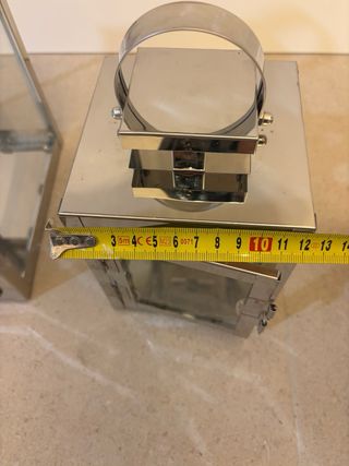 Set 2 Faroles Candelabros Metal y Cristal