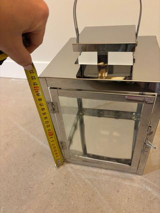 Set 2 Faroles Candelabros Metal y Cristal