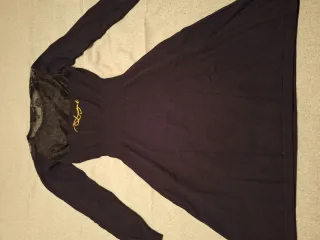 Vestido Desigual Negro Encaje y Estampado