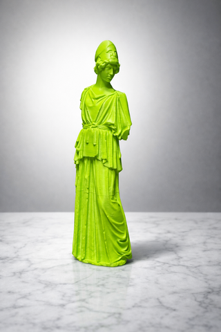 Scultura Atena Stampa 3D Verde H 25cm