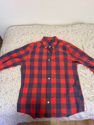 Camisa Abercrombie & Fitch cuadros rojo y azul