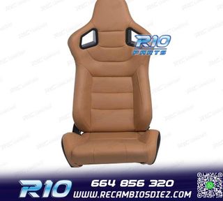 ASIENTO DEPORTIVO SEMI BAQUET ESTILO RS CUERO BEIGE