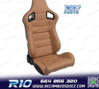 ASIENTO DEPORTIVO SEMI BAQUET ESTILO RS CUERO BEIGE