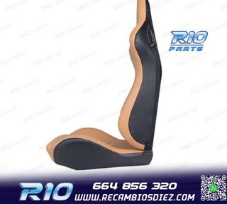 ASIENTO DEPORTIVO SEMI BAQUET ESTILO RS CUERO BEIGE