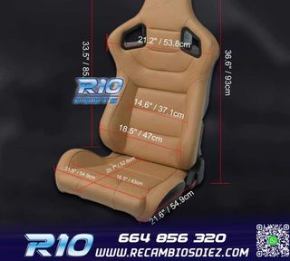 ASIENTO DEPORTIVO SEMI BAQUET ESTILO RS CUERO BEIGE