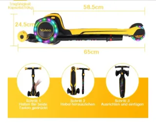 Patinete 3 ruedas amarillo y negro