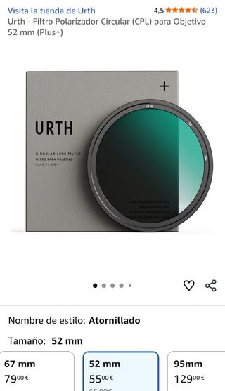 Filtro polarizador URTH 52mm