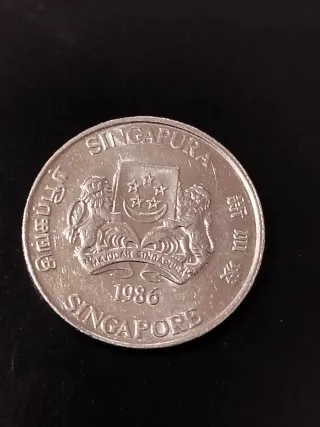 Moneda de Singapur 1986