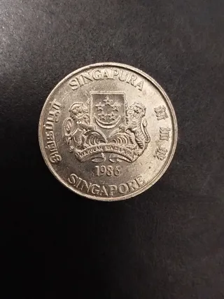 Moneda de Singapur 1986