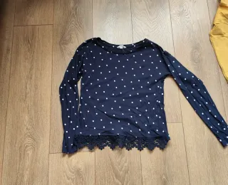 Blusa Springfield lunares con encaje