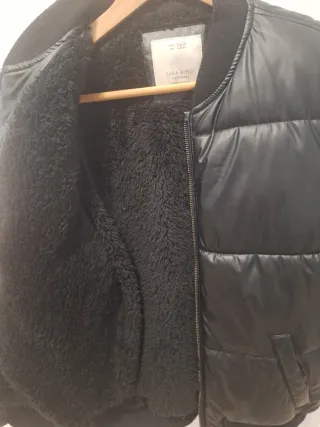 Cazadora Zara Bomber Negra Talla M