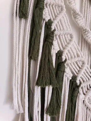 Tapiz moderno beige y verde oliva