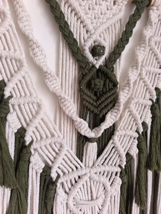 Tapiz moderno beige y verde oliva