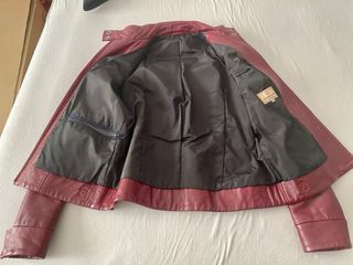 Cazadora piel cordero granate/burdeos Lamb Leather