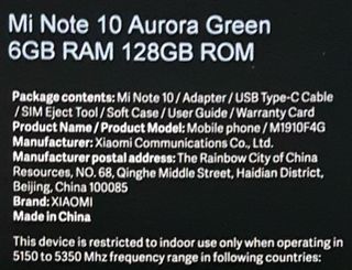 Xiaomi Mi Note 10 – 6GB RAM/128GB – Verde Aurora