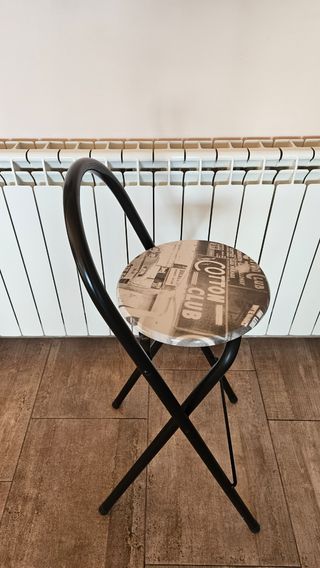 2 Taburete plegables metal y madera